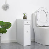 HOMCOM Storage Cabinet 22.75-in H Bathroom Drawers Modern Slim Design Fit White - Furniture4Design