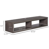 HOMCOM Wall Mounted Media Console Floating Storage Shelf Dark Grey - Furniture4Design