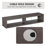 HOMCOM Wall Mounted Media Console Floating Storage Shelf Dark Grey - Furniture4Design