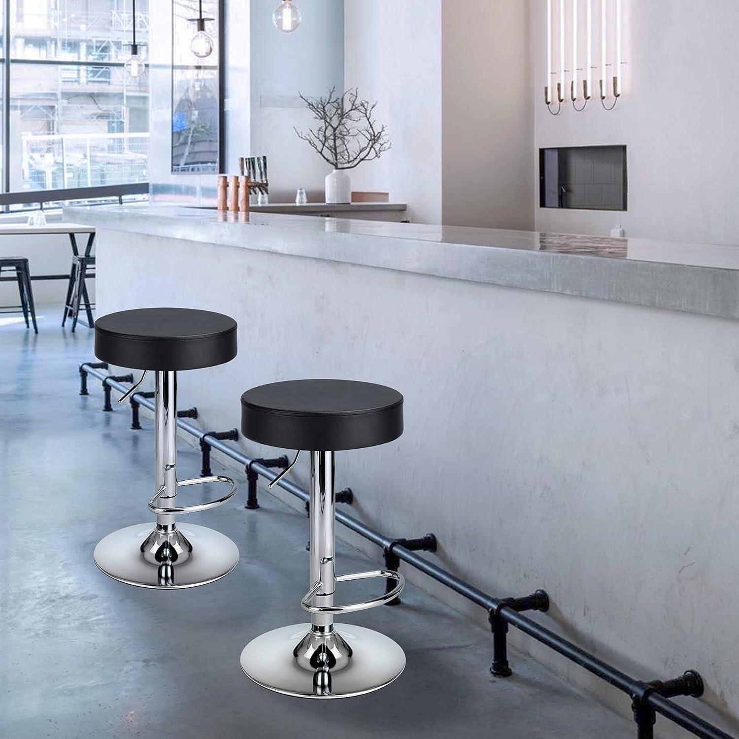 Modern Bar Stool Set Of 2 Pub Barstools Height Adjustable Counter Stools Bar - Furniture4Design