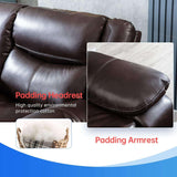 Modern Brown Faux Leather Reclining Sectional Sofa with Adjustable Features - Furniture4Design