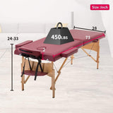 Portable Massage Table Free Carry Case Chair Bed Spa Facial 2 fold Salon Bed - Furniture4Design