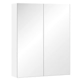 White Bathroom Mirror Cabinet with Adjustable Shelves and Double Mirrored Doors - Furniture4Design