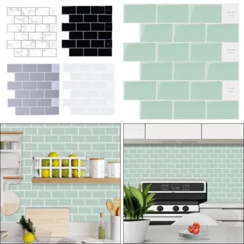 1-10 Pack 3D Tile Brick Wall Sticker Self-adhesive Panel Wallpaper Home Decor - Furniture4Design