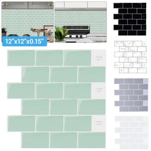 1-10 Pcs 3D Tile Panels Leather Style Wall Sticker Self-adhesive Wallpaper Decor - Furniture4Design