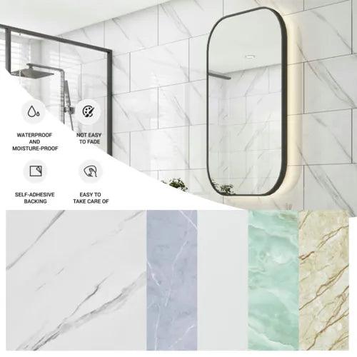 1-100PCS 3D Marble Stone Tile Sticker Wall Paper PVC Panels Self-adhesive Decor - Furniture4Design