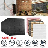 1-40Pcs 3D Self-adhesive Tile Brick Wall Sticker Waterproof Foam Panel Wallpaper - Furniture4Design