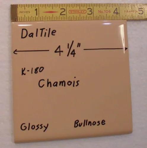 1 pc. *Chamois / Tan* Bullnose Glossy Ceramic Tile by Daltile #K180; 4-1/4" NEW - Furniture4Design