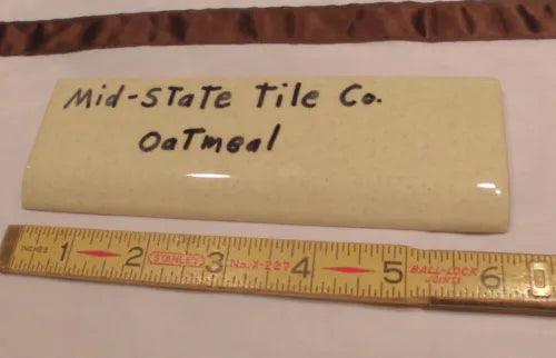 1 pc. Glossy *Oatmeal: 2Ó X 6-1/8Ó Bullnose Surface Ceramic Tile by MID-STATE - Furniture4Design