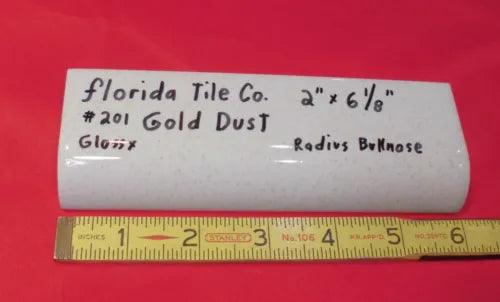 1 pc. Gold Dust-Gold Mist Ceramic Radius Bullnose Trim Florida Tile, 2" X 6-1/8" - Furniture4Design