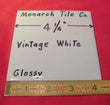 1 pc. Off-White Creamy 4-1/4" Glossy Ceramic Tile by Monarch Tile Co. USA New - Furniture4Design