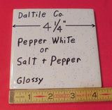 1 pc. Pepper White: Glossy Ceramic Tile: by Daltile 4-1/4" Salt & Pepper, NEW - Furniture4Design