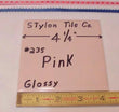 1 pc. *Venetian Pink #235* 4-1/4" Glossy Ceramic Tile; by Stylon Tile Co. NOS - Furniture4Design