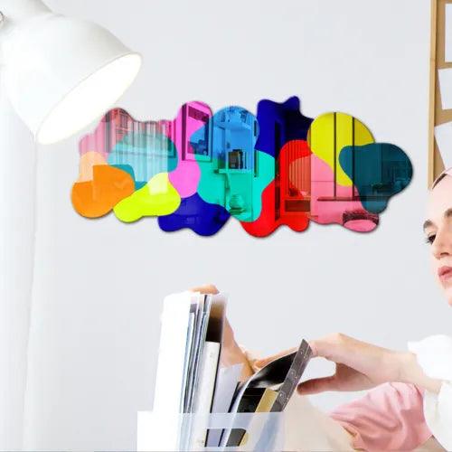 1 Set 3D Mirror Acrylic Wall Stickers Decal Self-adhesive Tile Living Room Decor - Furniture4Design