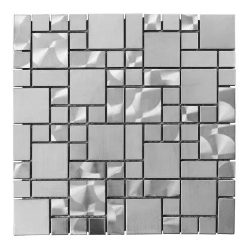 1 SF- Stainless Steel Metal pattern Mosaic Tile Kitchen Backsplash Wall Sink Spa - Furniture4Design