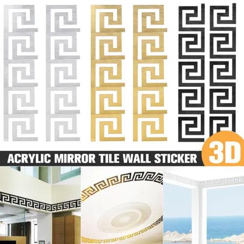 10-30PCS 3D Acrylic DIY Mirror Tile Wall Sticker Removable Decal Art Mural Decor - Furniture4Design