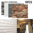 10* 3D Self-Adhesive Tile Stone Brick Wall Sticker Soft Foam Panels Waterproof - Furniture4Design