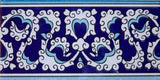 10 Blue & White 4"x8" (10cmx20cm) Turkish Ottoman Iznik Ceramic Tile Border - Furniture4Design