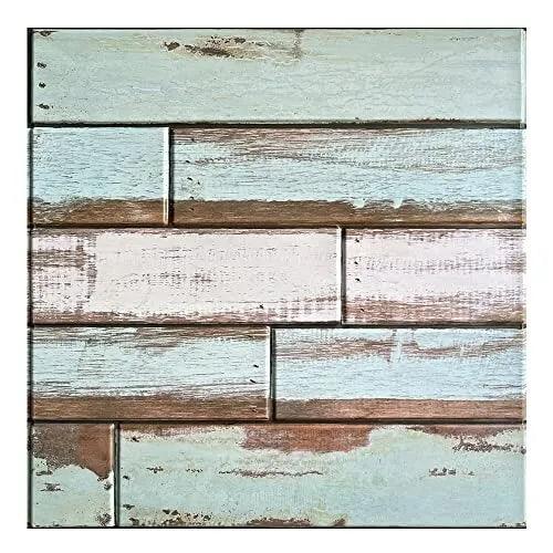 10 Pcs 3D Wood Wall Panels Peel and Stick Wall Tile, 11.8"x11.8", Thin Wood-a - Furniture4Design