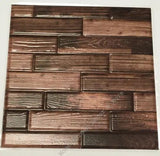 10 PCS Peel Stick Wall Tile Brown Wood Grain Mosaic Backsplash Lightweight 12 in - Furniture4Design