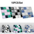 10 Pcs Self Adhesive Mosaic Brick Tile 3D Sticker Kitchen Bathroom Wall Stickers - Furniture4Design