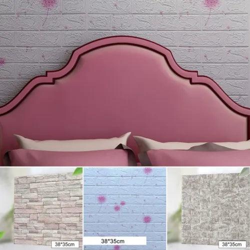 10 Pcs Tile Brick Wall Sticker Self-adhesive Waterproof Foam Panel Home Decor - Furniture4Design