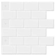 10 Pieces White Subway Backsplash Tiles Peel and Stick Backsplash 12"x12" - Furniture4Design