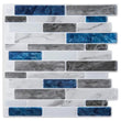 10-Sheet Peel and Stick Backsplash, 12 in. x 12in. Blue Marble Design - Furniture4Design