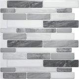 10-Sheet Peel and Stick Backsplash for Kitchen, 12 x 12in. Marble Design - Furniture4Design