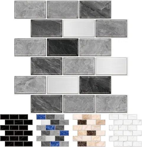 10-Sheet Subway Tile Peel and Stick Backsplash for Kitchen,12"X12" Self Adhesive - Furniture4Design