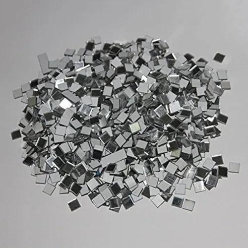 100 Pcs Small Mirror Mosaic Tiles Square Glass Decal DIY Home Wall Craft Decor - Furniture4Design