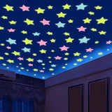 100PC Kids Bedroom Fluorescent Glow In The Dark Stars Glow Wall Stickers - Furniture4Design