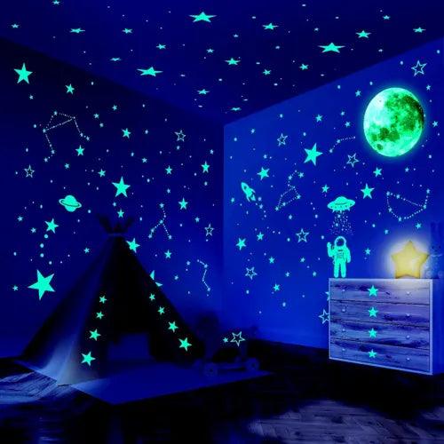 1073PCS WALL STICKER GLOW IN THE DARK DECAL STARS VINYL MURAL HOME BEDROOM DECOR - Furniture4Design