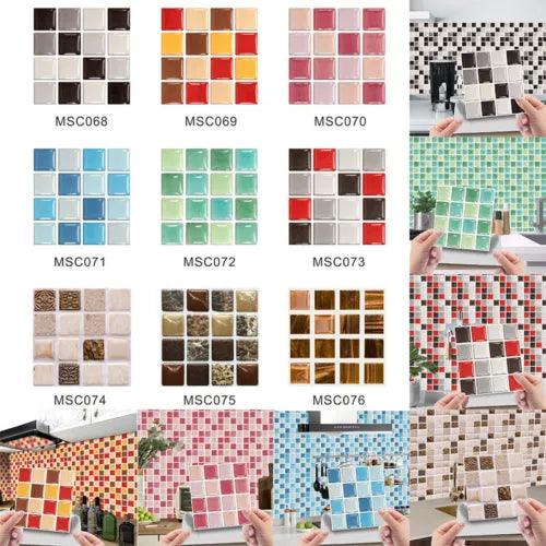 10pc Kitchen Stickers Mosaic Bathroom Wall Sticker Tile Home Decor Self-adhesive - Furniture4Design