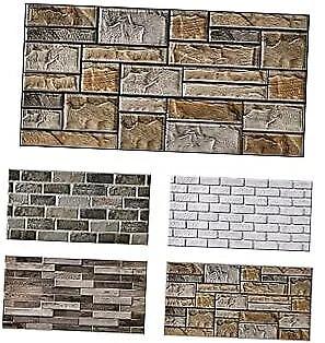 10Pcs (19.4sqft) 3D Wall Panels Peel and Stick 24x12 10PCS Nevada Brown Stone - Furniture4Design