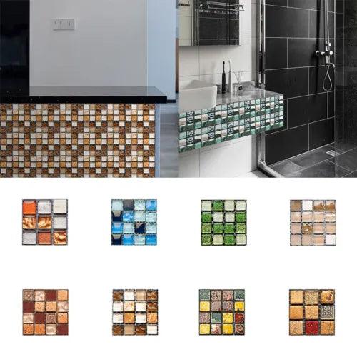 10pcs 3D Crystal Glass Tile Sticker Waterproof Self-adhesive Wall Stickers DIY - Furniture4Design