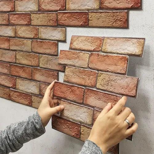 10PCS 3D Large Self Adhesive Tile Brick Wall Stickers Waterproof Foam Panel - Furniture4Design