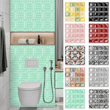 10Pcs 3D Mosaic Self Adhesive Wall Tiles Bathroom Kitchen Wall Stickers Decor - Furniture4Design