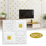 10Pcs 3D Wall Panels Self-adhesive Tile Brick Sticker Waterproof Foam WallpapeAS - Furniture4Design