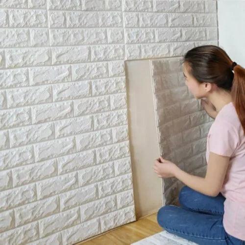 10pcs Foam 3D Tile Brick Wall Sticker Self-Adhesive Wallpaper Panels Decorations - Furniture4Design