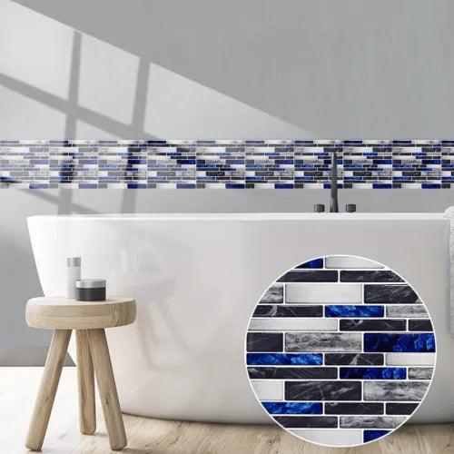 10pcs Mosaic Self-Adhesive Tile Wall Stickers 10*10cm Bathroom Kitchen Home Deco - Furniture4Design