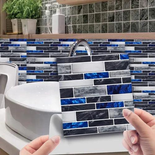 10pcs Mosaic Self-Adhesive Tile Wall Stickers Bathroom Kitchen Home Decor - Furniture4Design