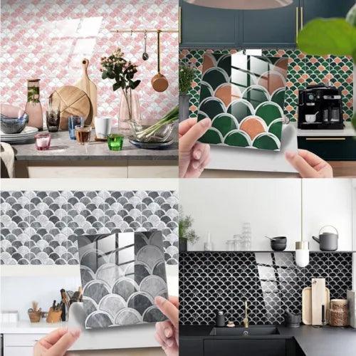 10Pcs Self Adhesive Bathroom Tile Sticker Mosaic Wall Sticker for Decorating - Furniture4Design