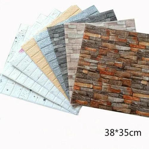 10x 3D Foam Panel Wallpaper Tile Brick Wall Sticker Self-adhesive Home DIY Decor - Furniture4Design