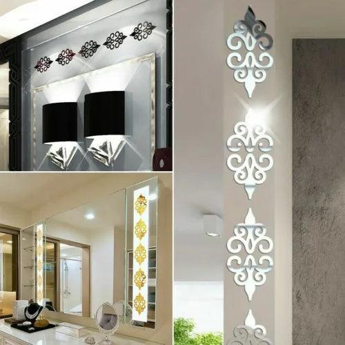 10X Mirror Flower Wall Sticker Acrylic Mural Decal Wall Home 3D Decor Removable - Furniture4Design