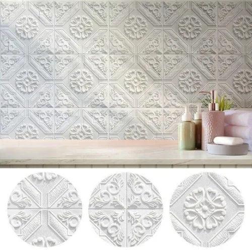 1/10pcs 3D Soft Foam Brick Texture Pattern Effect Wall Sticker Wall Decor 35cm - Furniture4Design