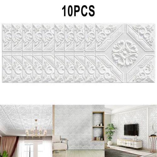 1/10PCS Tile Brick Wall Stickers Self Adhesive Waterproof Foam Panel Home Decor - Furniture4Design