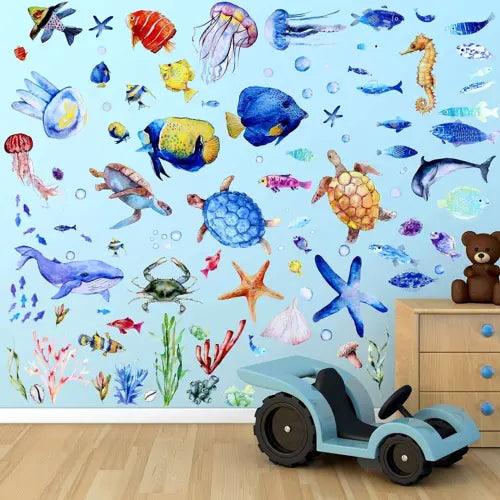 116PCS WALL STICKERS FISH DECAL OCEAN UNDER THE SEA VINYL MURAL HOME ROOM DECOR - Furniture4Design