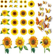 117PCS SUNFLOWER WALL STICKERS DECAL 3D BUTTERFLY VINYL MURAL ART HOME ROOM DECO - Furniture4Design