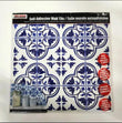 12 Pack 3D Blue White Faux Tin Floral Peel Stick Vinyl Tile Wall Backsplash 12" - Furniture4Design